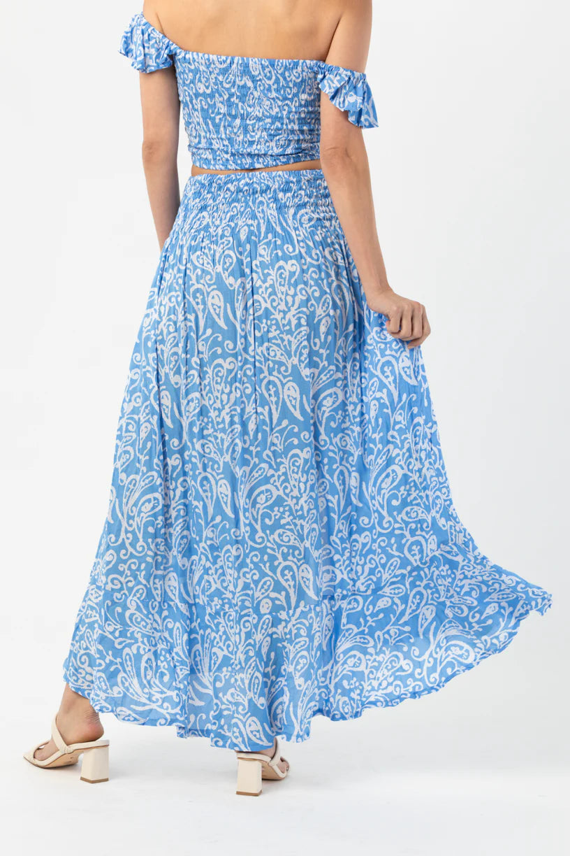 Dakota skirt in sky sun back view