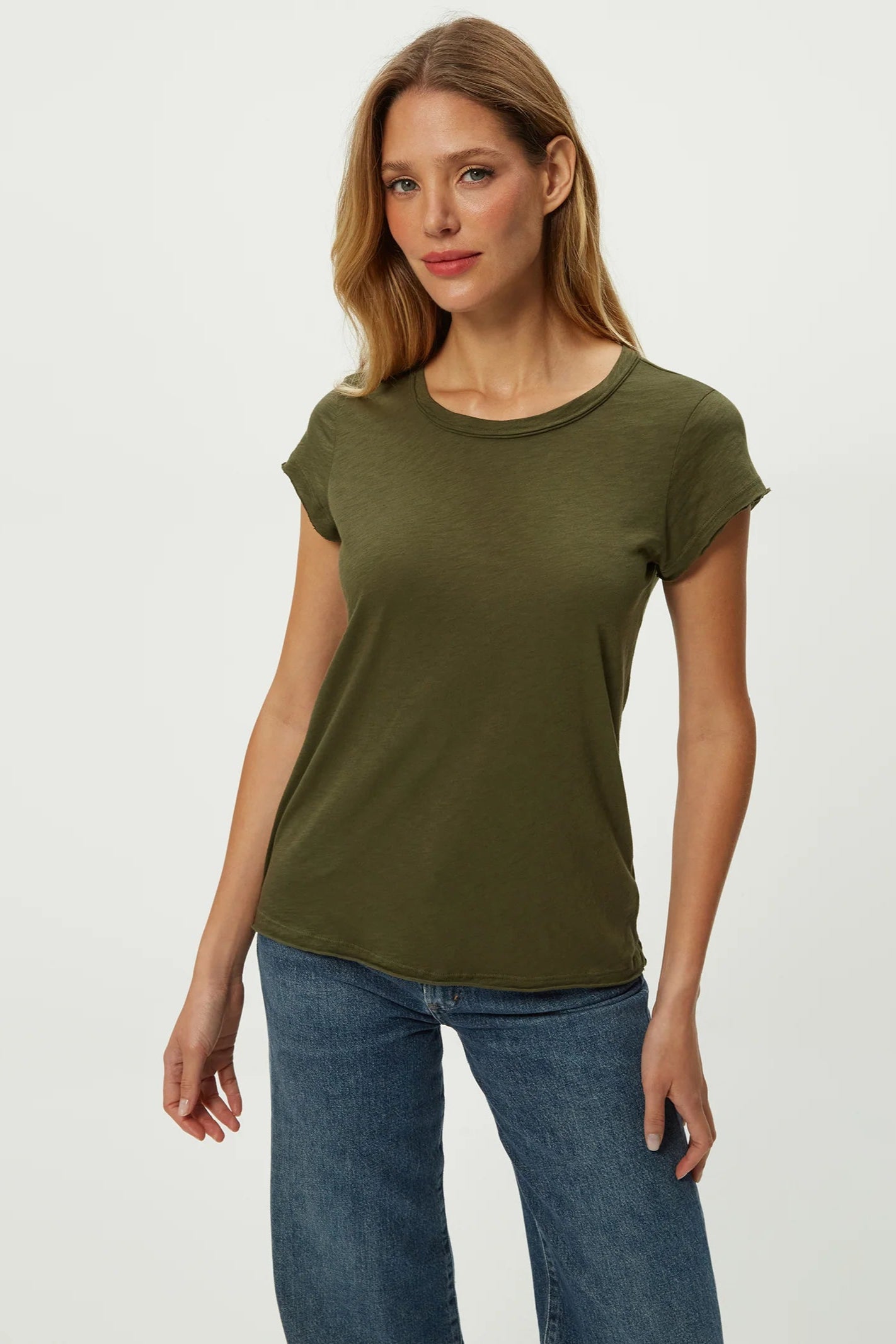 TRUDY CREWNECK TEE IN TOPIARY FRONT VIEW