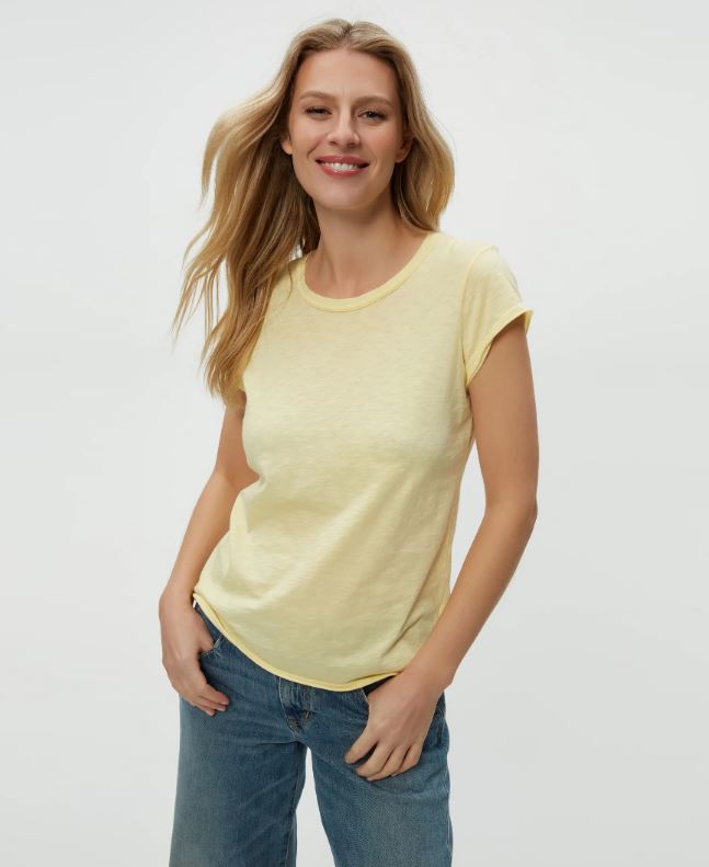 trudy crewneck tee lemon front view
