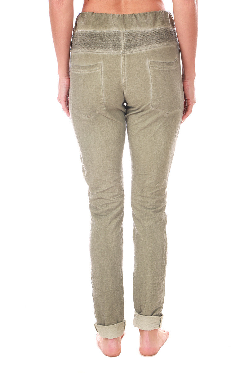 Motto Drawstring jogger in army green back view