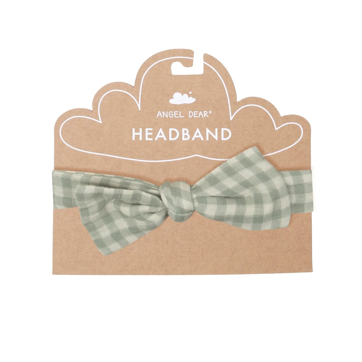 Headband in mini green gingham