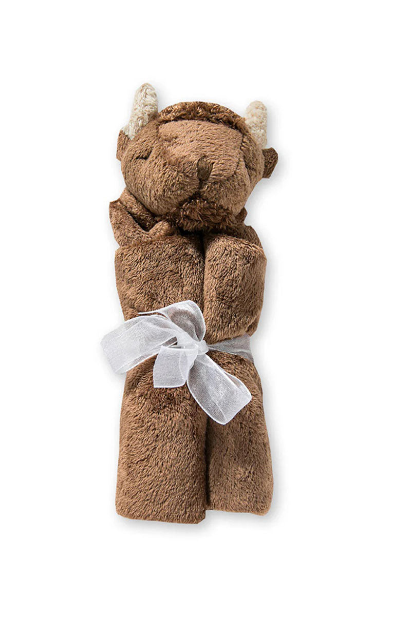 Lovie blankie brown bison rolled up