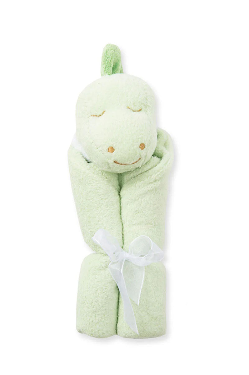 Lovie blankie green dinosaur rolled up