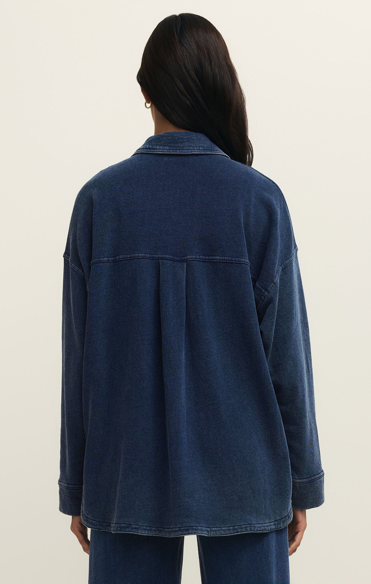 All Day Knit Denim Jacket in indigo back view