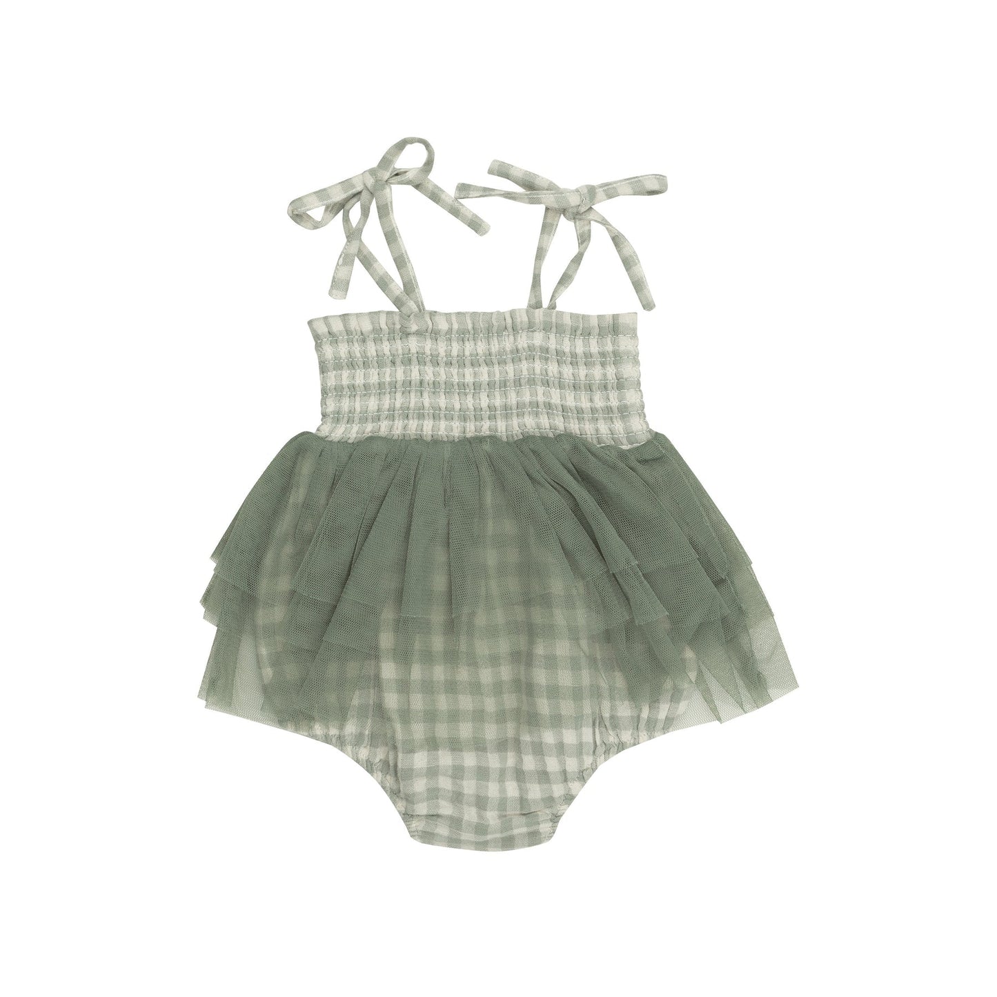 Tutu bubble in mini green gingham
