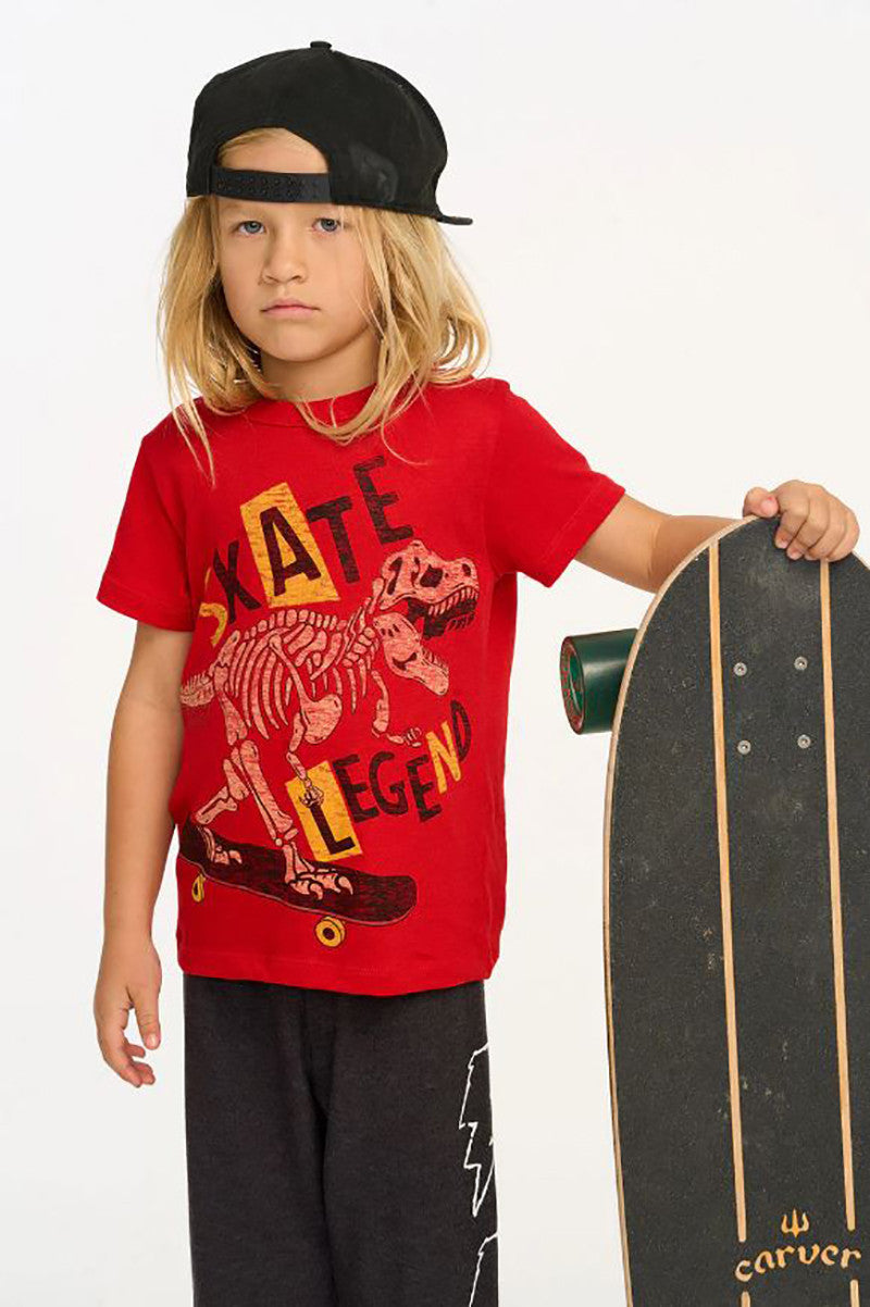 Skate legend tee in Goji Berry front view