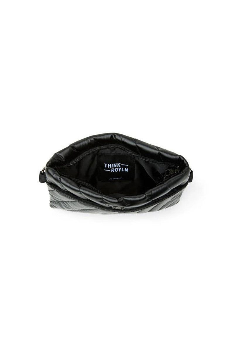 diagonal bum bag 2.0 in pearl black inside view