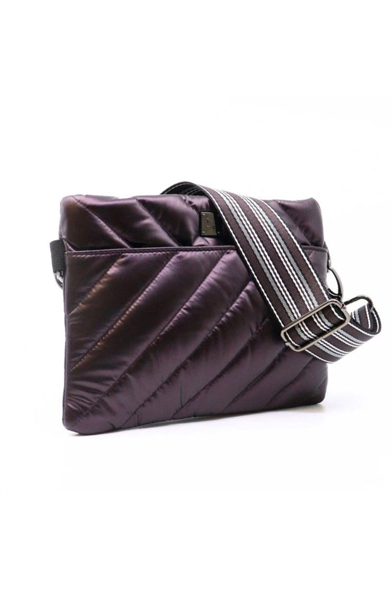 diagonal bum bag 2.0 in pearl fig front view