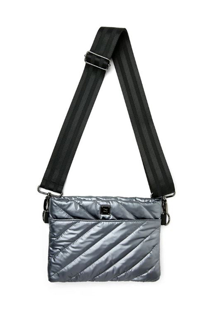 diagonal bum bag 2.0 in pearl grey front view