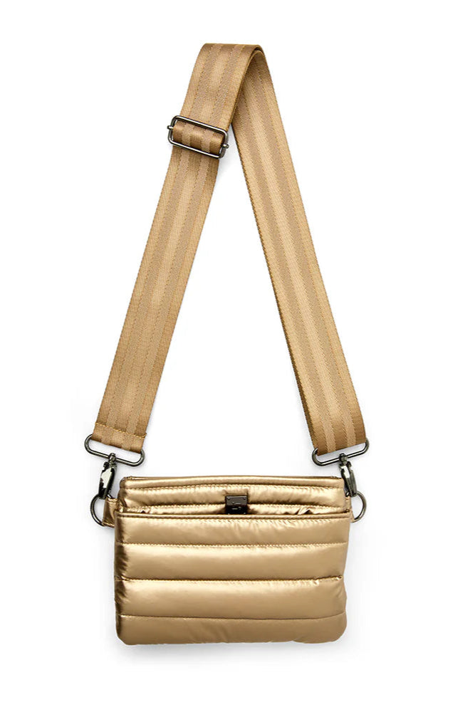 BUM BAG CROSSBODY IN PEARL TOFFEE FRONT VIEW