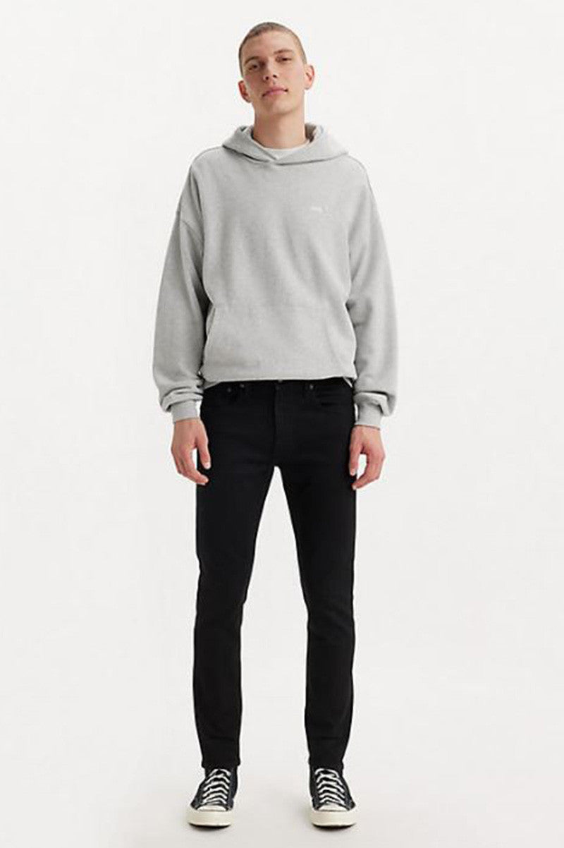 512 SLIM TAPER FLEX JEANS IN BLACK LEAF FRONT VIEW