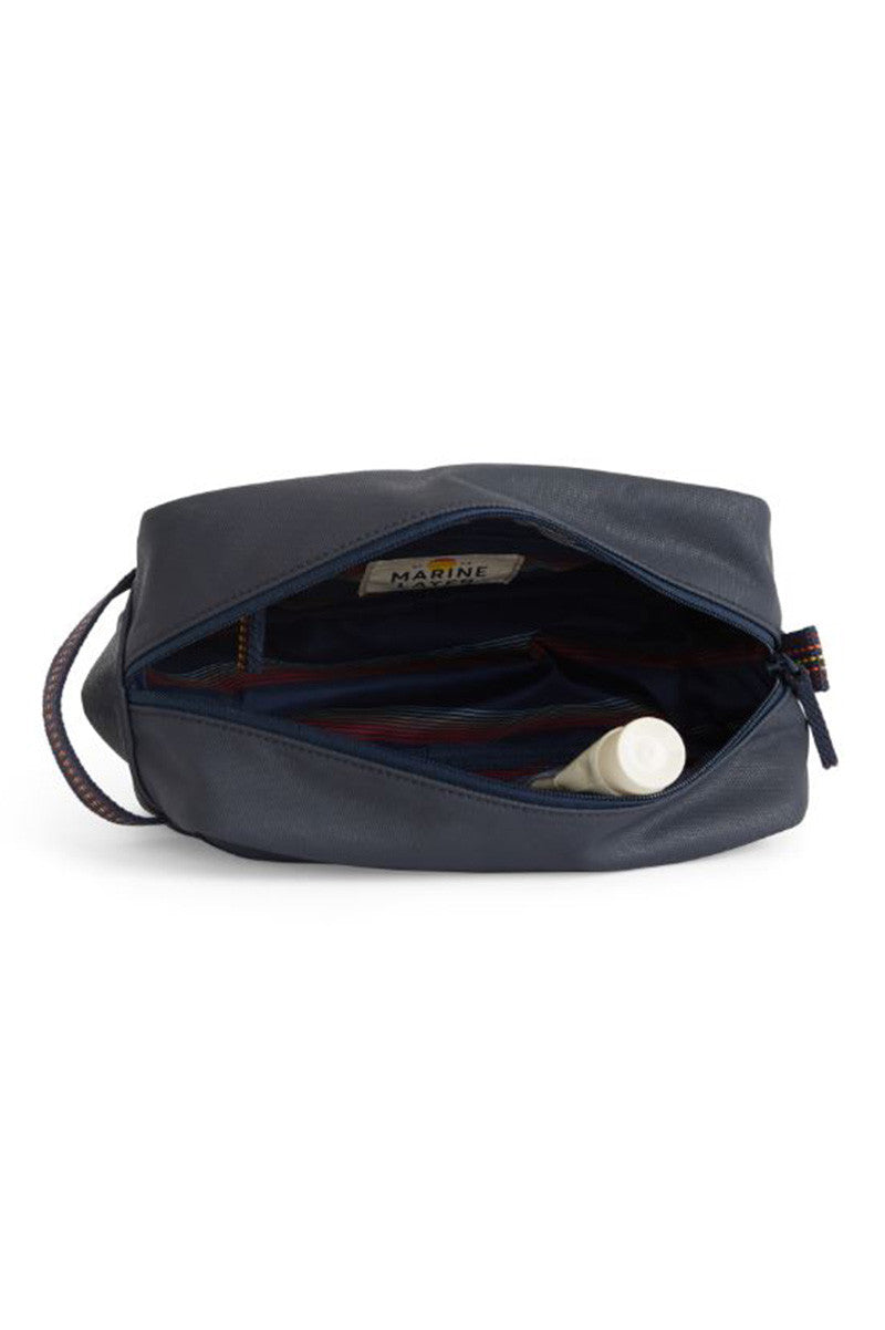 Dopp travel kit in navy inside view