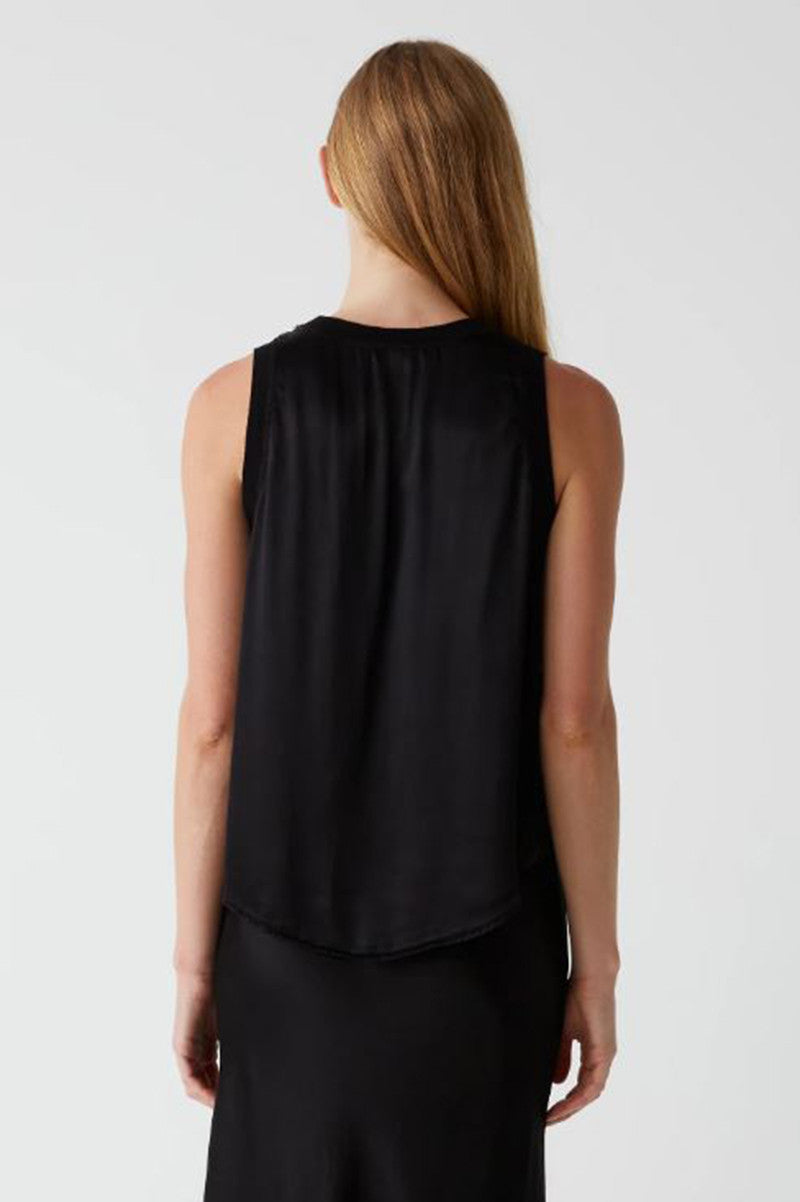 Shay Rib Binding tank in black back view