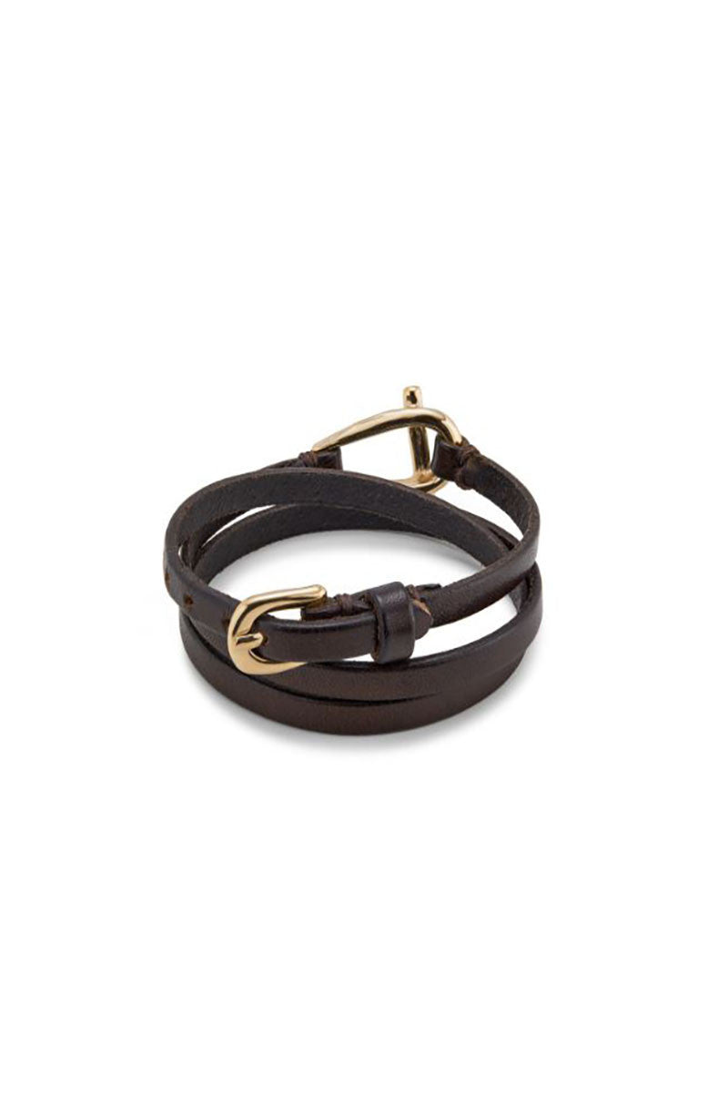 dope leather bracelet, brown, back view
