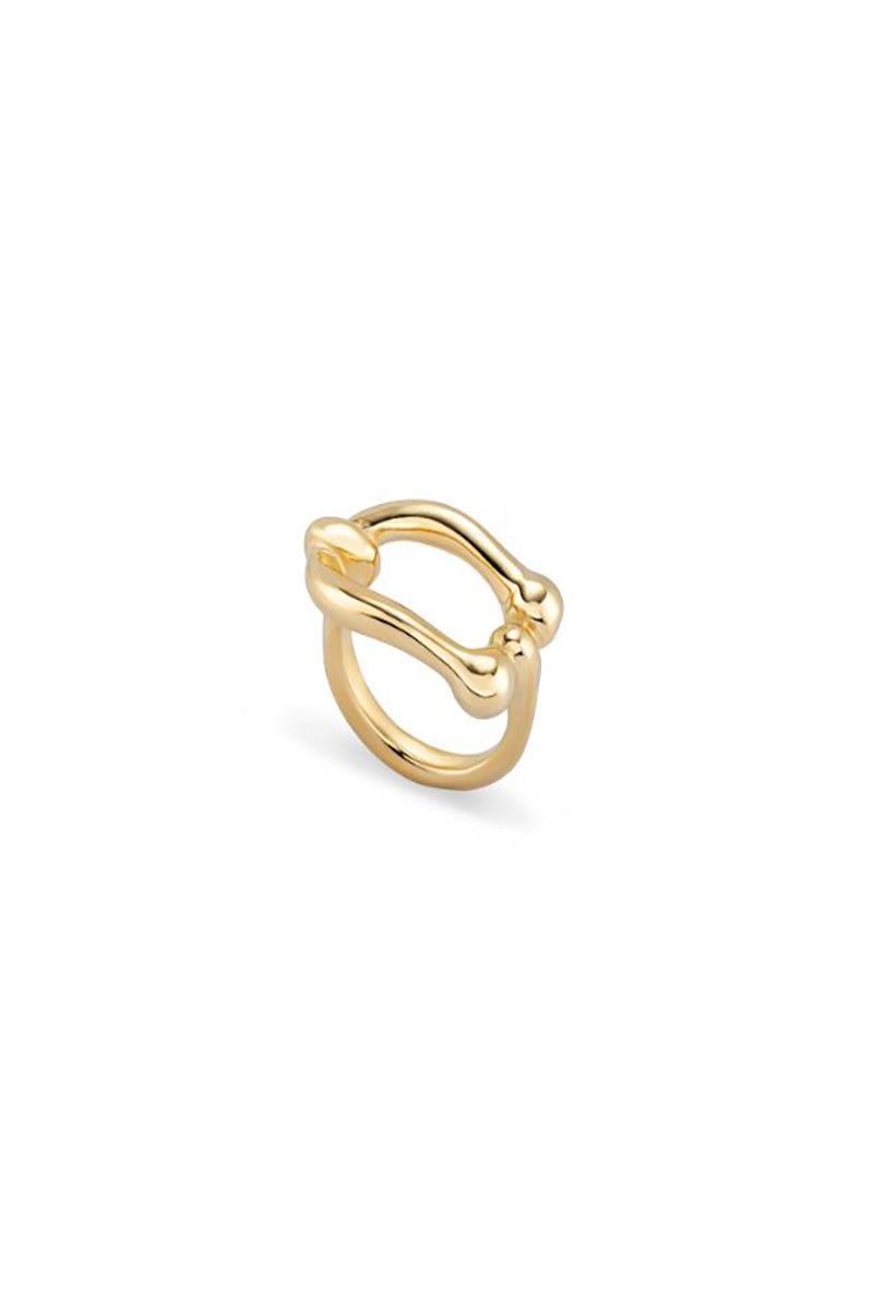 serotonin ring, gold, side view