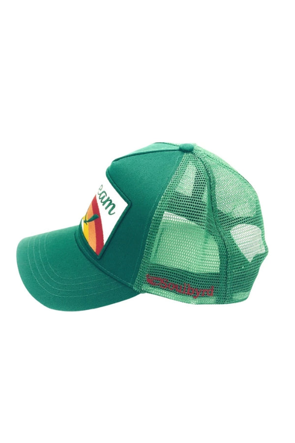 DREAM TRUCKER HAT IN GREEN SIDE VIEW