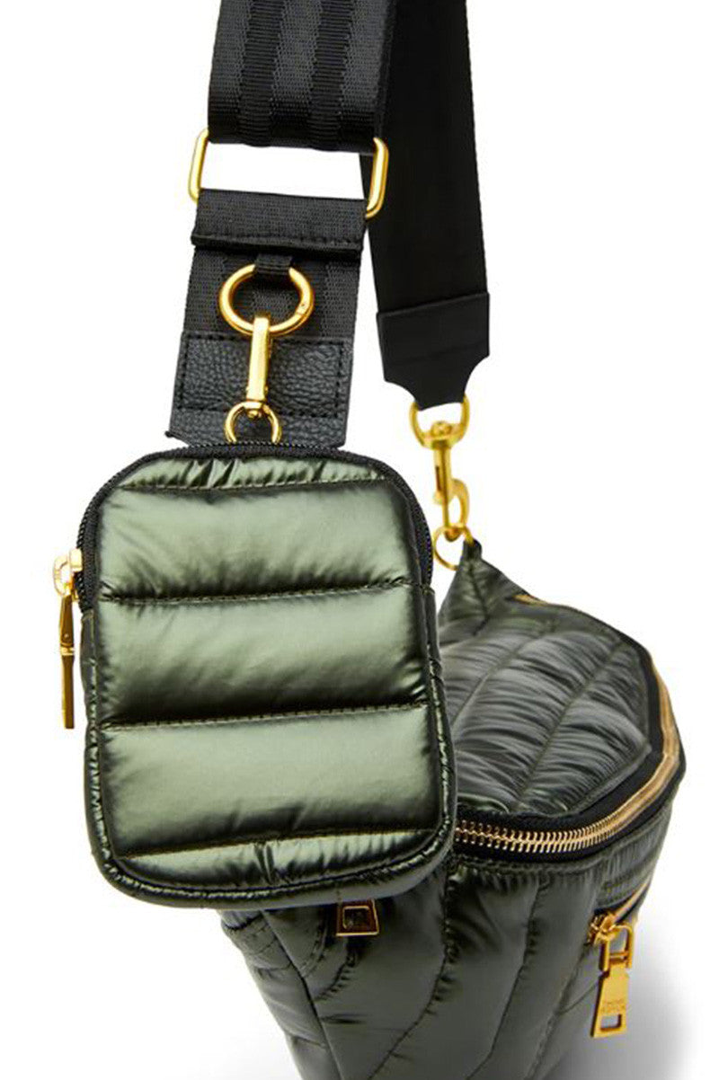 sister sling bag in pearl olive detail view