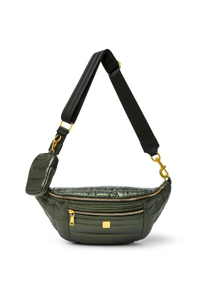 sister sling bag in pearl olive front view