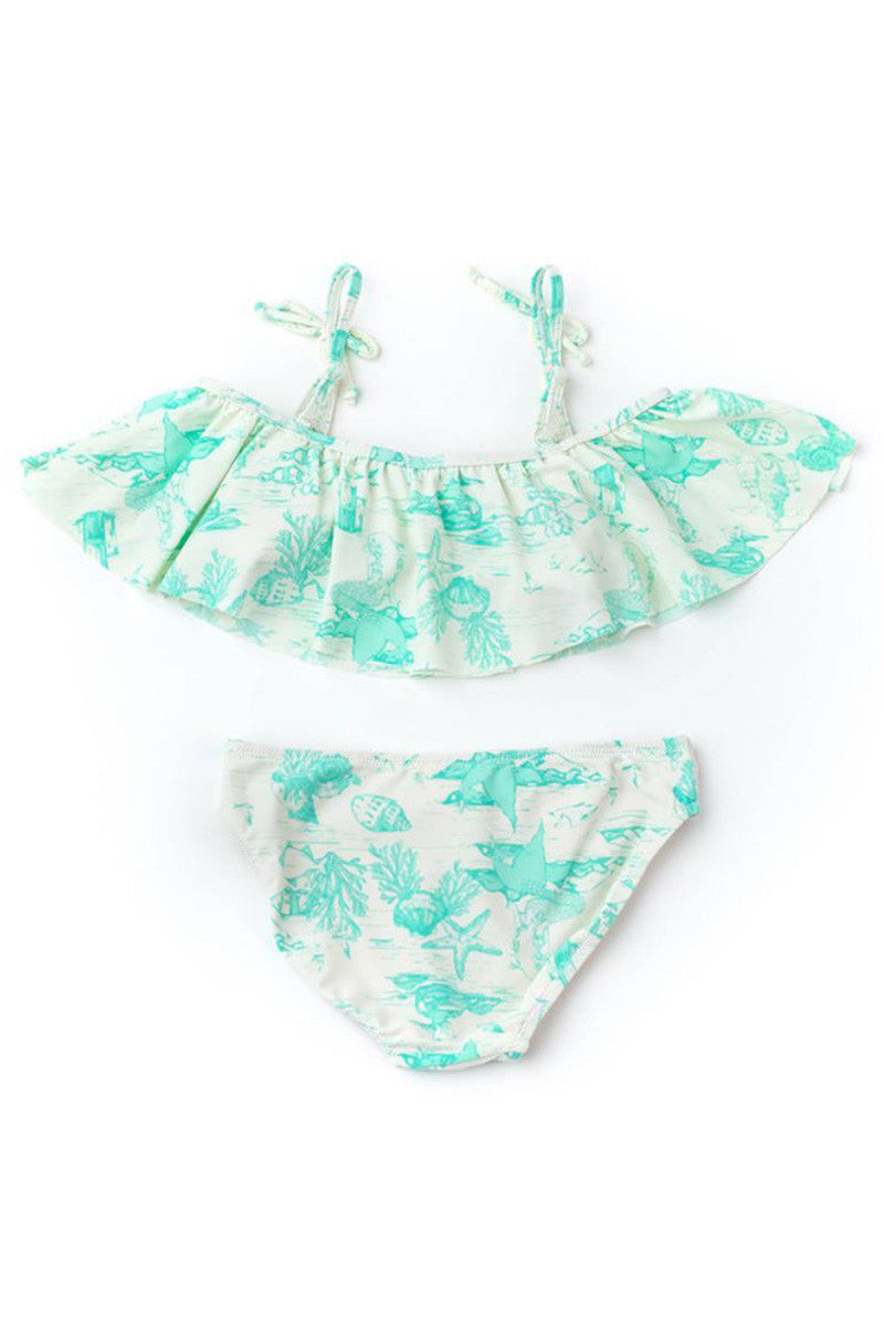 Shell off shoulder bikini set in mermaid toile back view