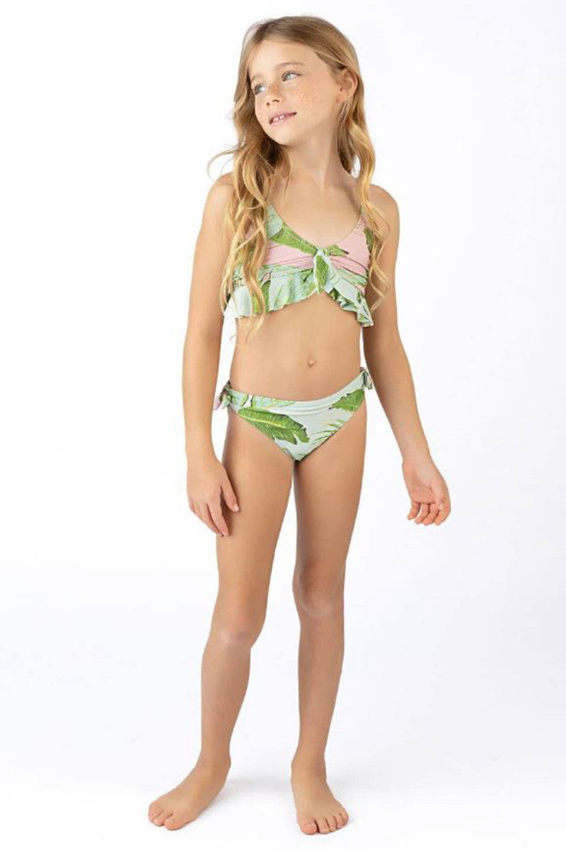 Shimmer ruffle bikini in cabana palms style view