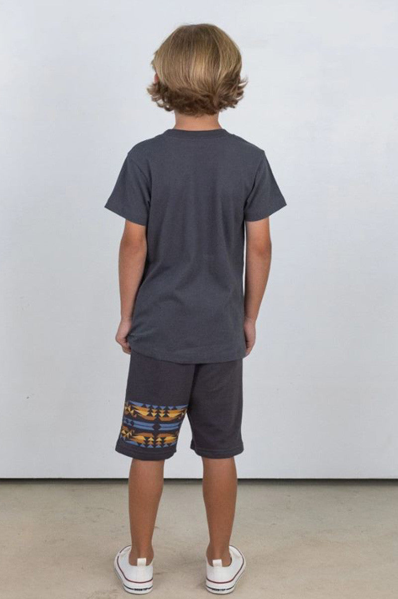 boys nomad sweat shorts, mineral black , back VIEW