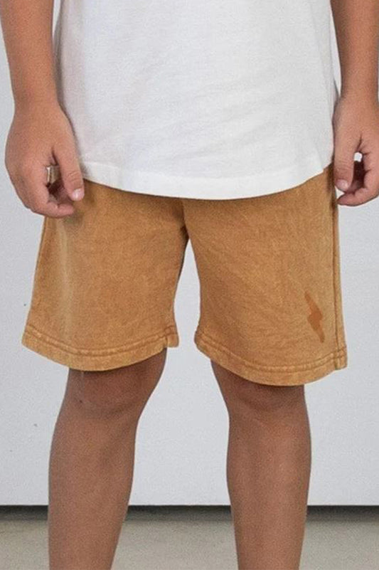boys sequoia sweat shorts, mineral rust