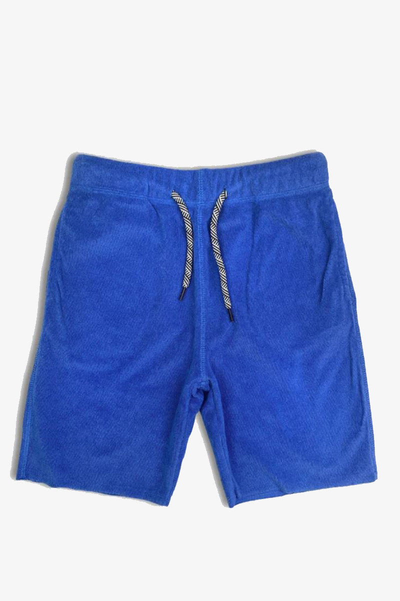 Camp shorts in surf the web blue front view
