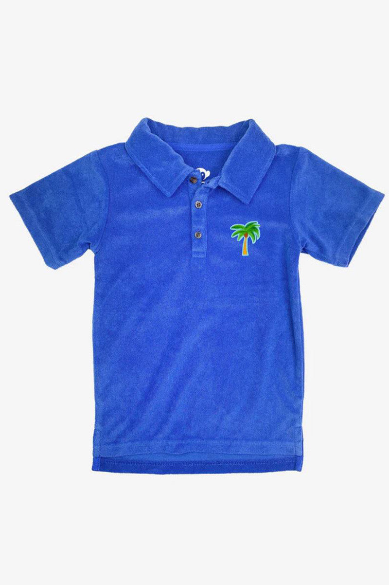 Fairbanks polo in surf the web blue front view