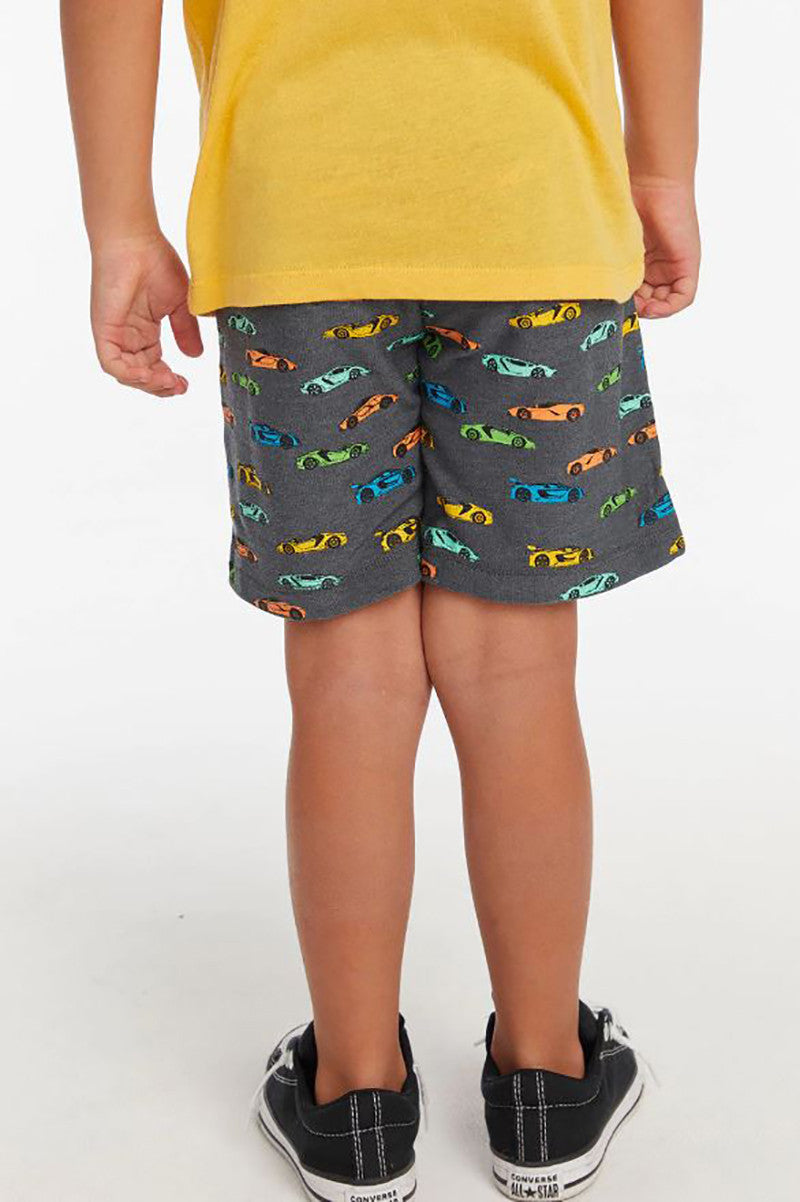 all over racecar beach short in storm back view