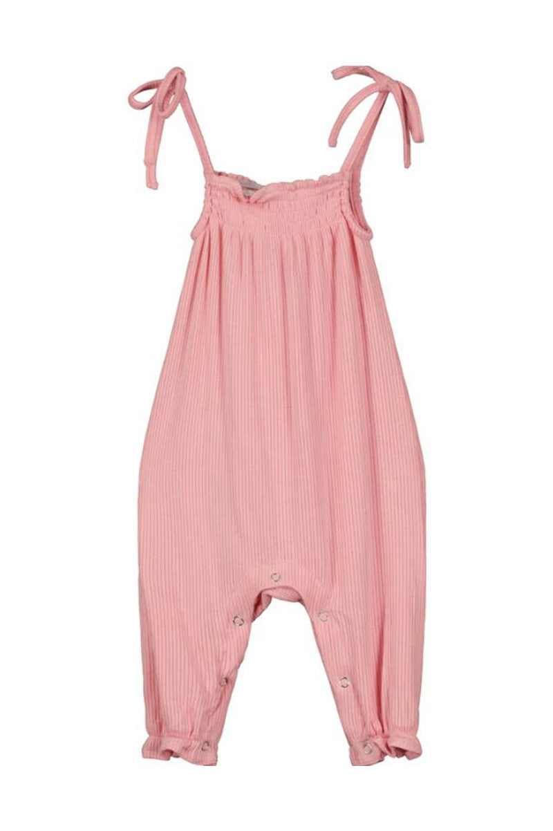 Victoria romper pink rib front view