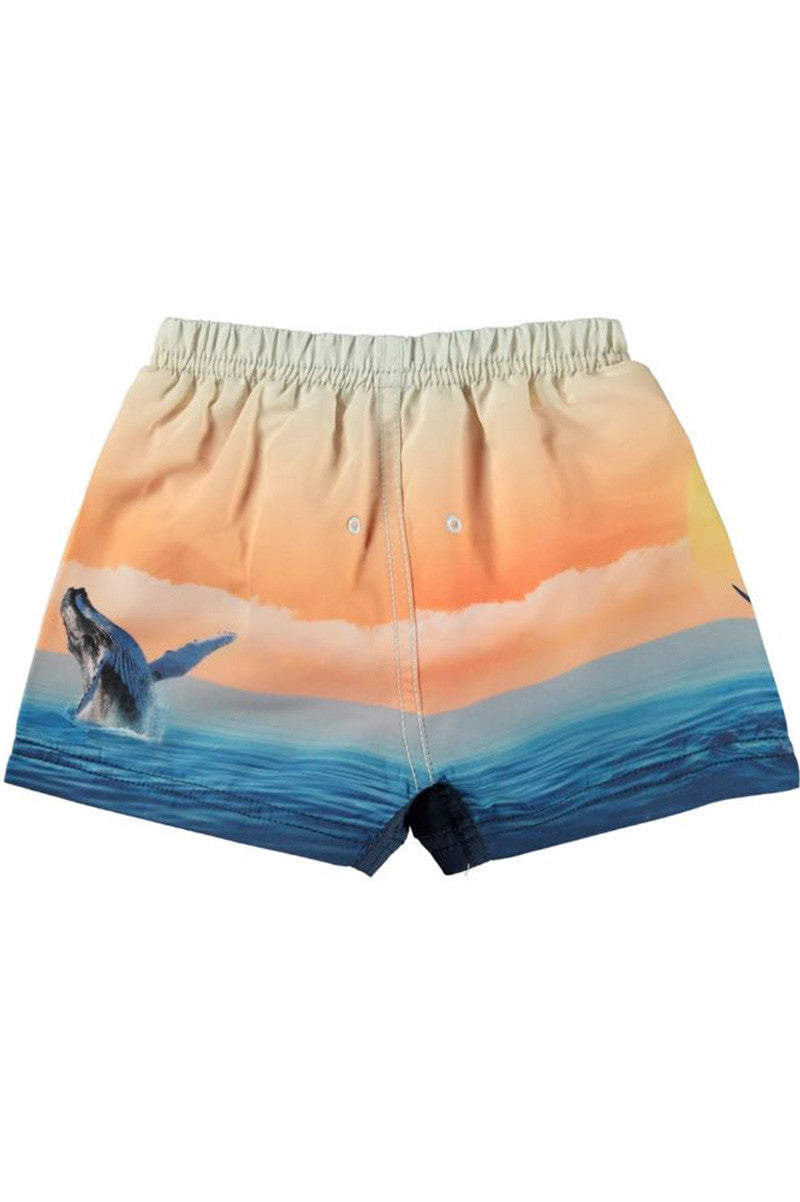 Newton swim shorts in ocean smile front view