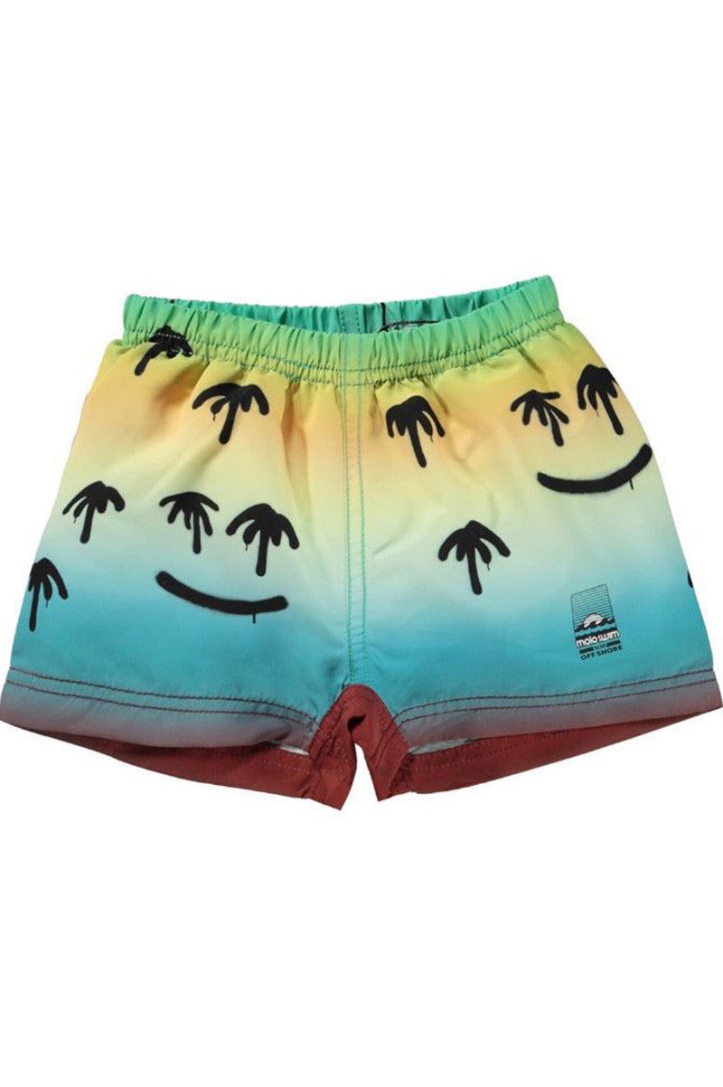 Newton swim shorts in palm spray front view