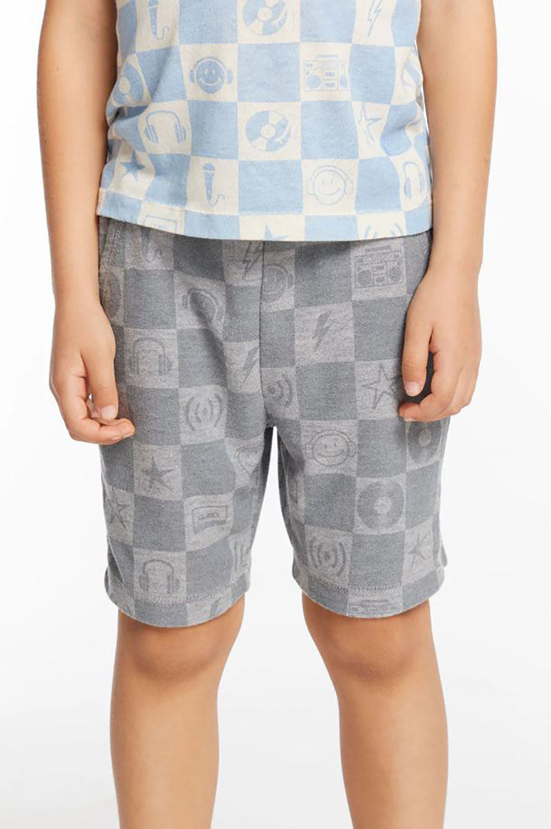 boys music icon short, grey