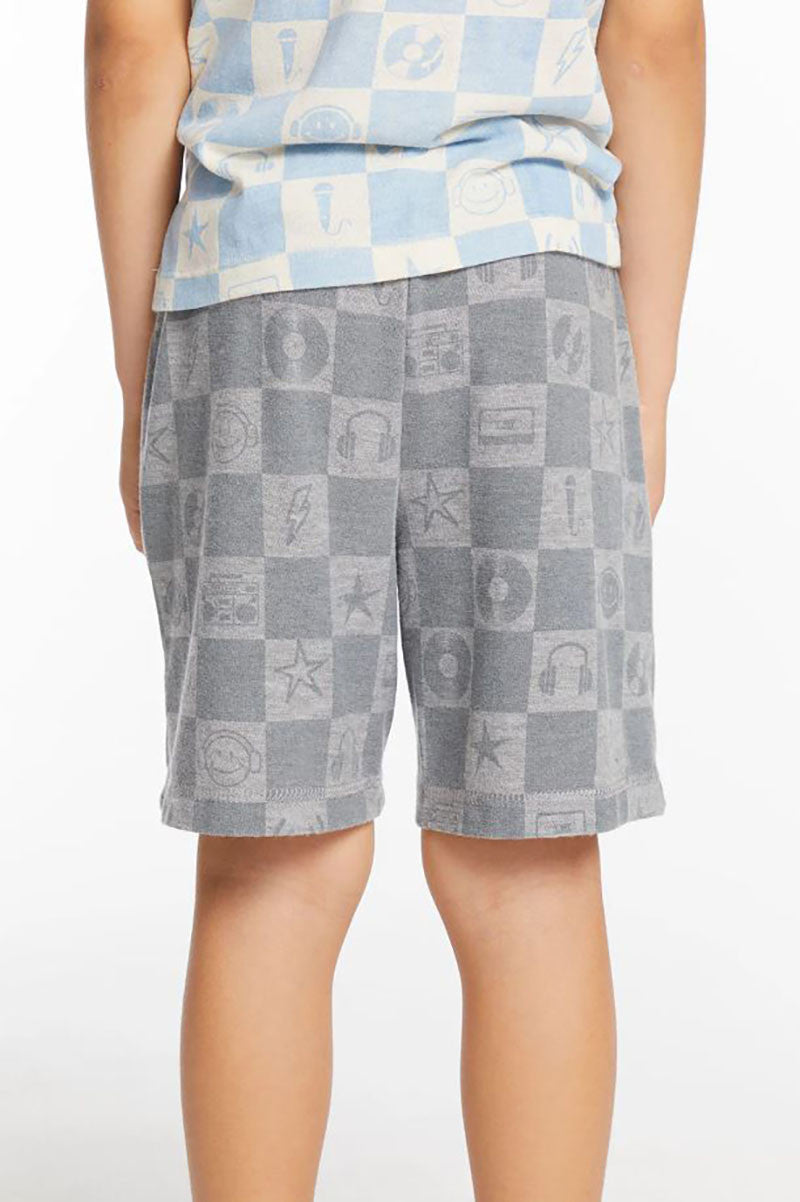 boys music icon short, grey
