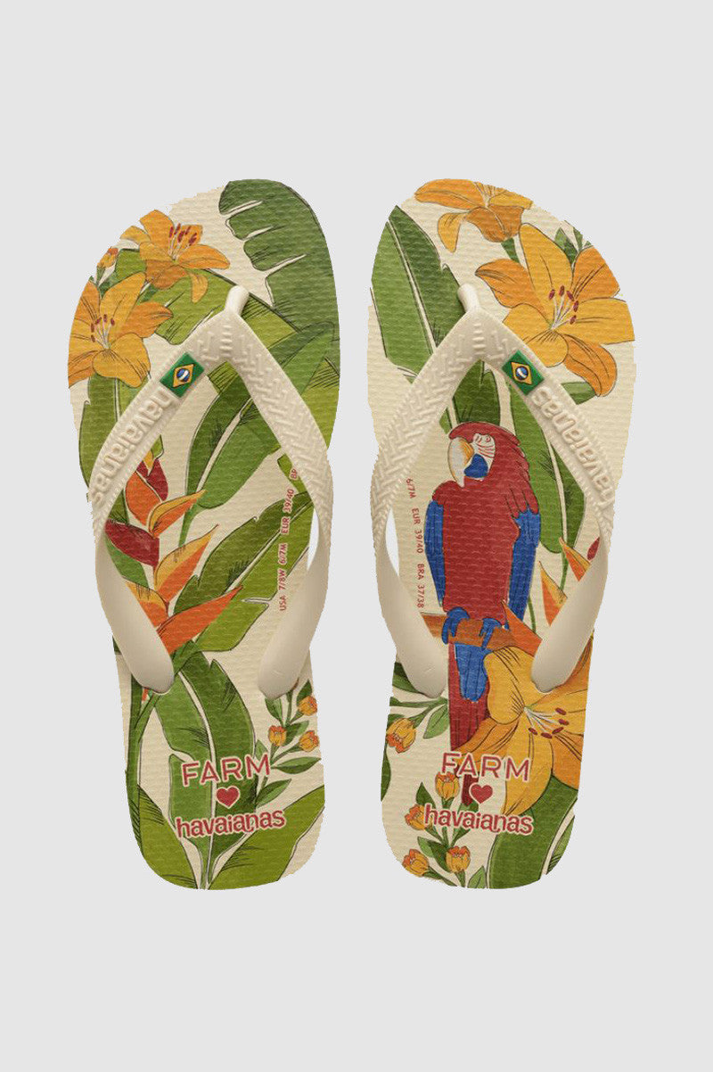 Farm rio parrot & floral flip front in beige