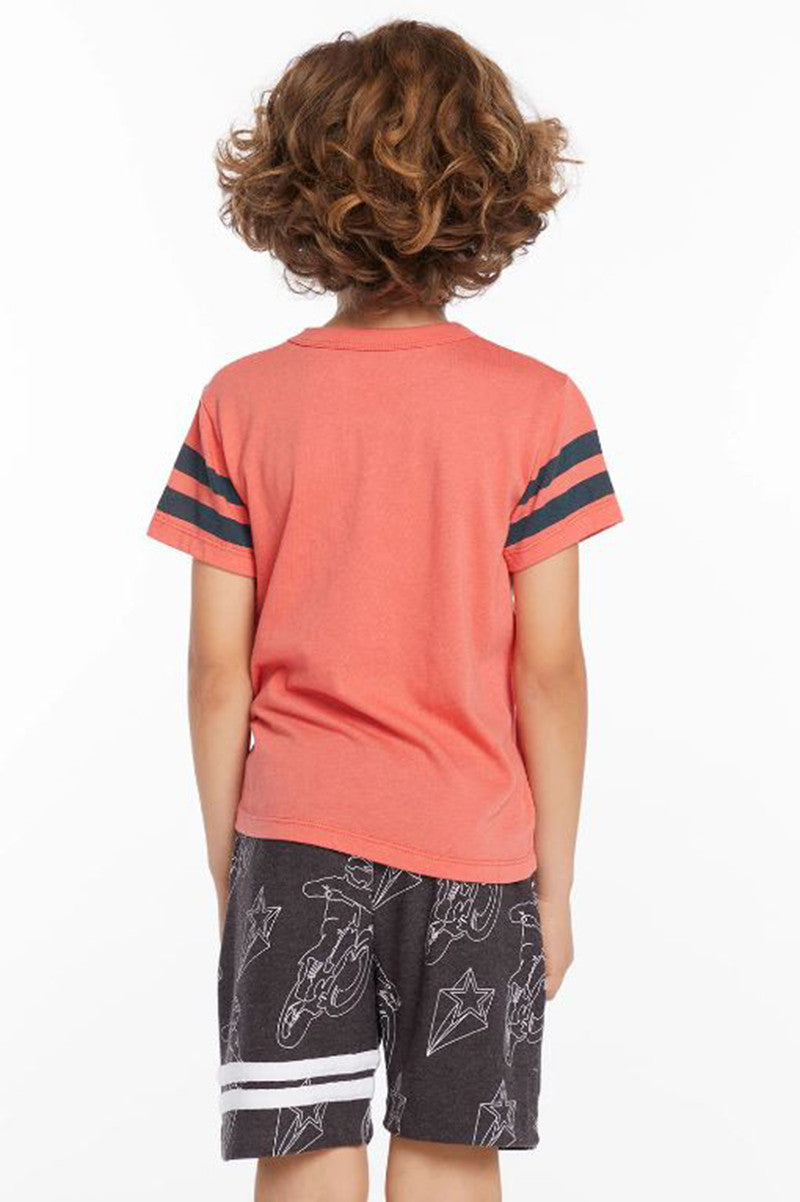 BMX legend tee in deep coral back view