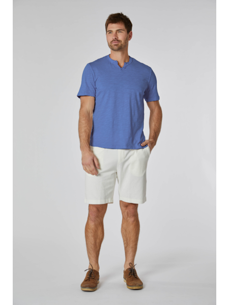 Slub JS short sleeve notch vneck tee in blue dream