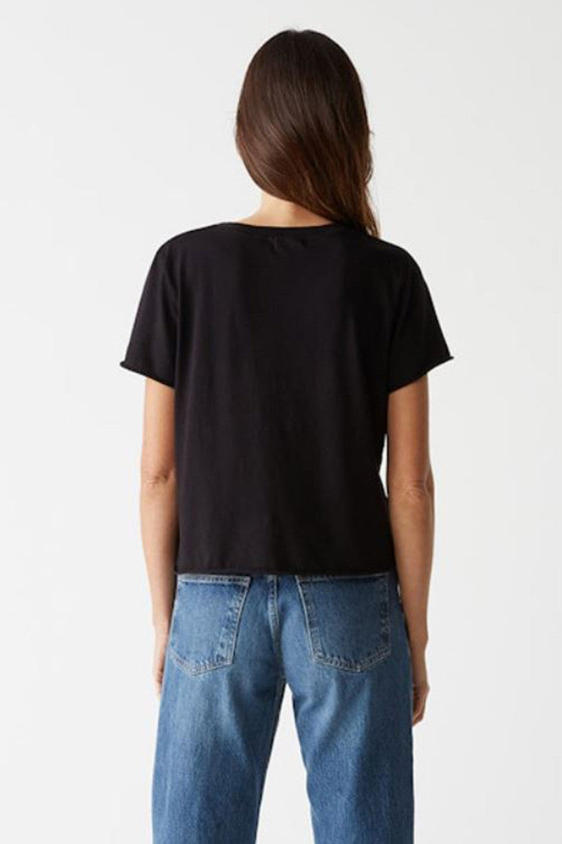 Jackie Raw Edge crew neck tee in black back view