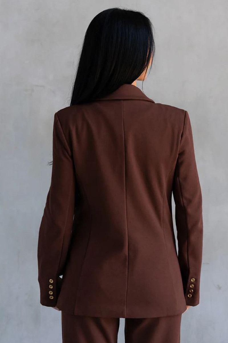 Morrison Interlock blazer in espresso back view