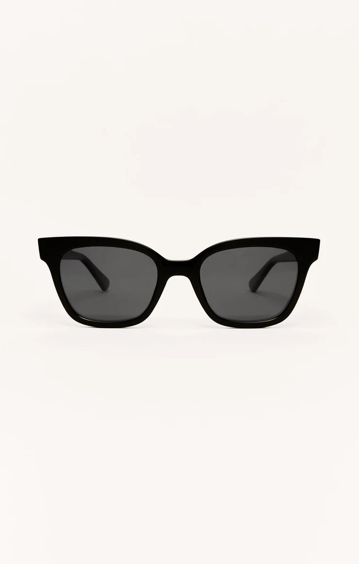 High tide polarized sunglasses in polished black grey lens
