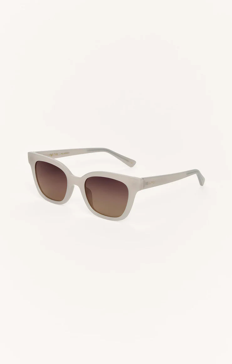 High tide polarized sunglasses in sandstone brown gradient lens side view