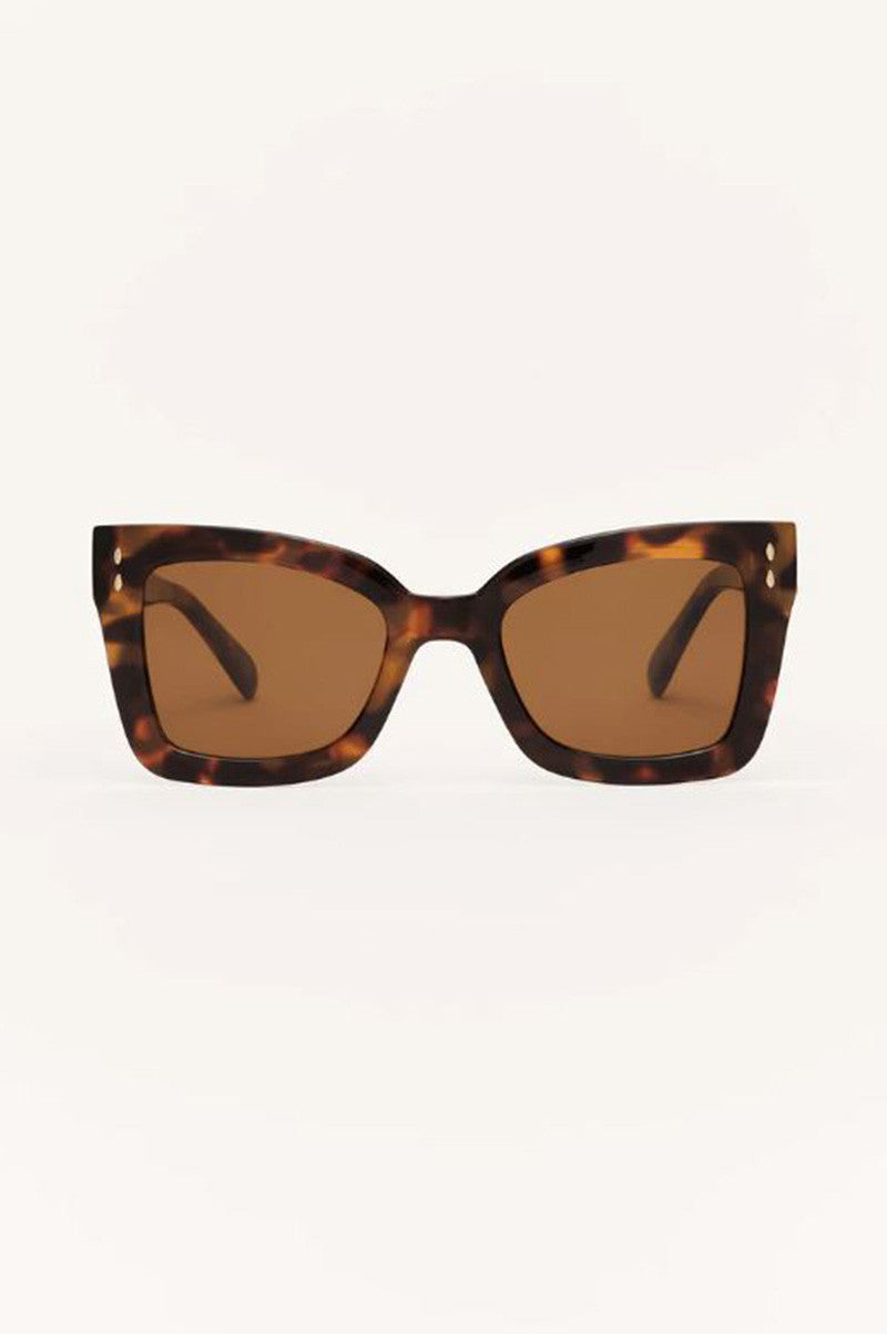 Confidential sunglasses in brown tort front view