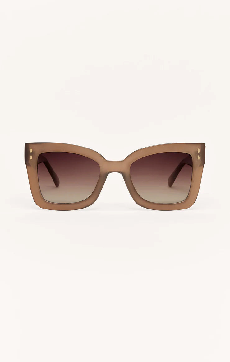 Confidential sunglasses in taupe gradient lens