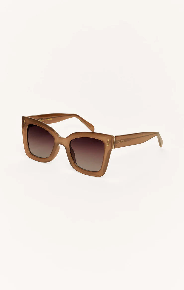 Confidential sunglasses in taupe gradient lens side view