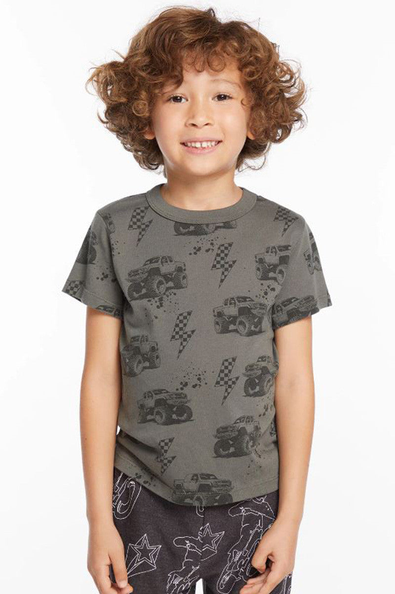 Monster trucks t shirt in safari front view