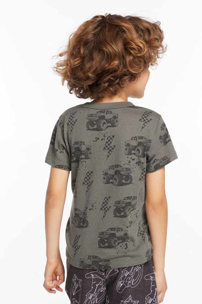 Monster trucks t shirt in safari back view