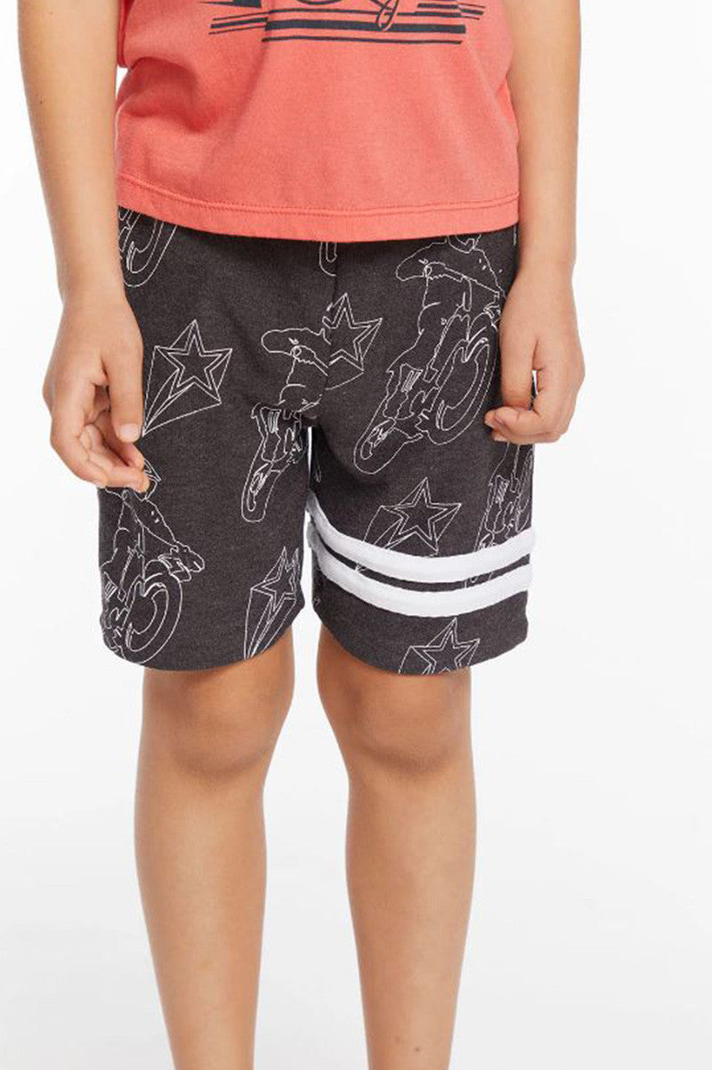 Moto star shorts in VINTAGE BLACK front view