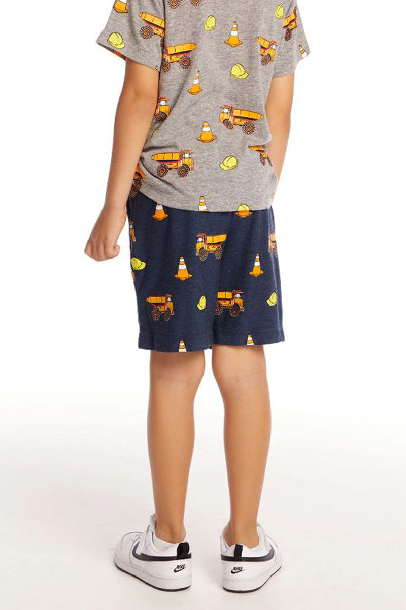 Construction zone beach short in AVALON back view