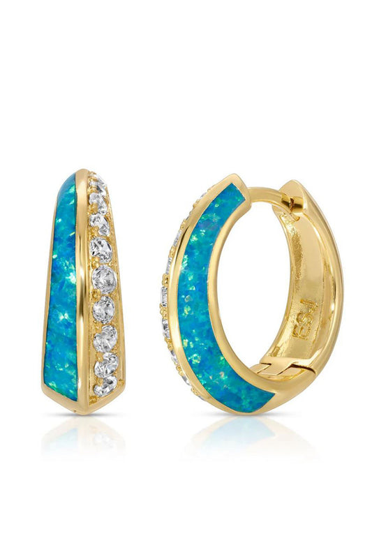 Daze Huggies in gold blue opal