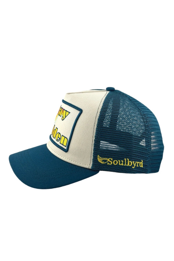 STAY GOLDEN TRUCKER IN TEAL SIDE VIEW
